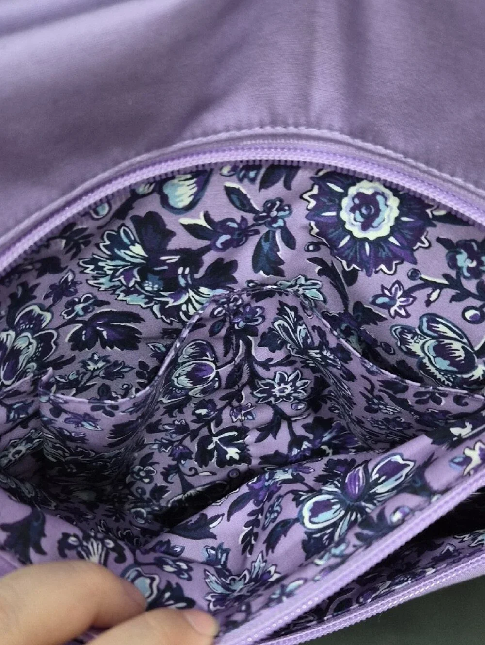 Vera Bradley Triple Zip Hipster Lavender/Lilac Bag